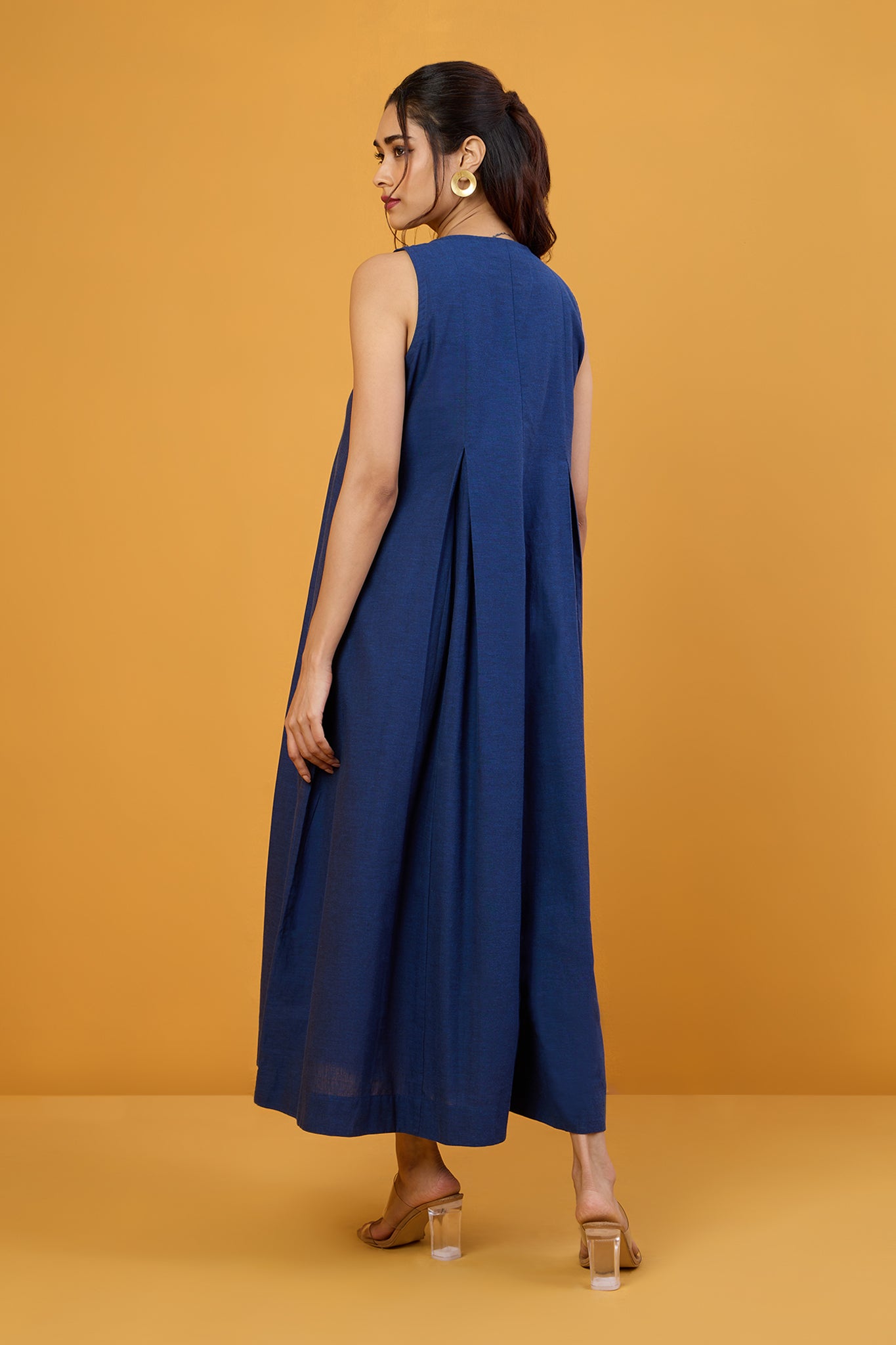 Midnight Lime Burst Sleeveless Button Down Jumpsuit
