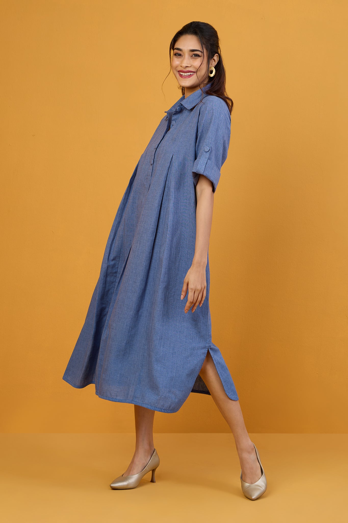Denim Dreams Box Pleat Shirt Dress