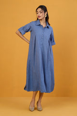 Denim Dreams Box Pleat Shirt Dress