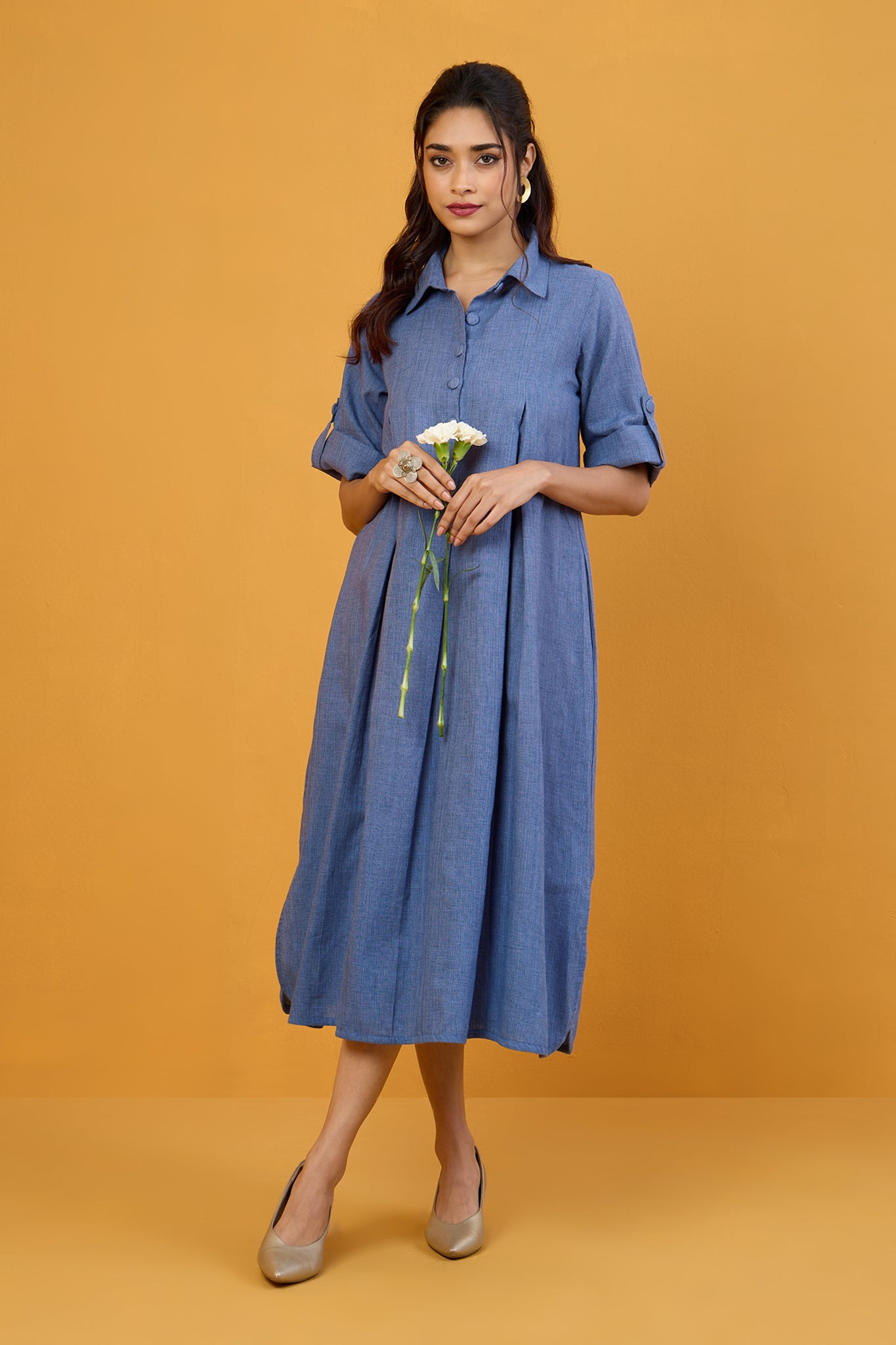 Denim Dreams Box Pleat Shirt Dress