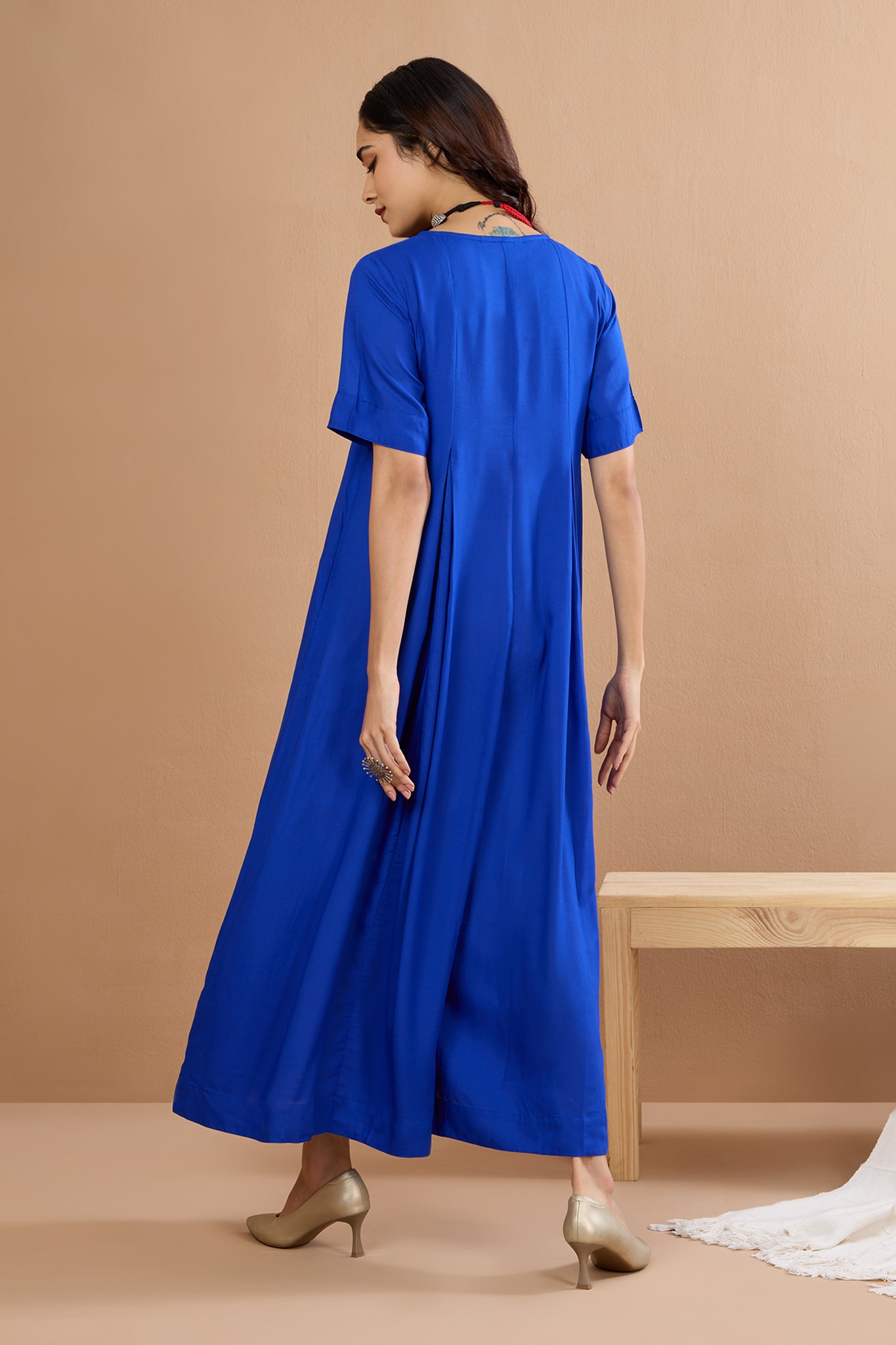 Button Down Jumpsuit With pockets  Whispers of Sapphire Night