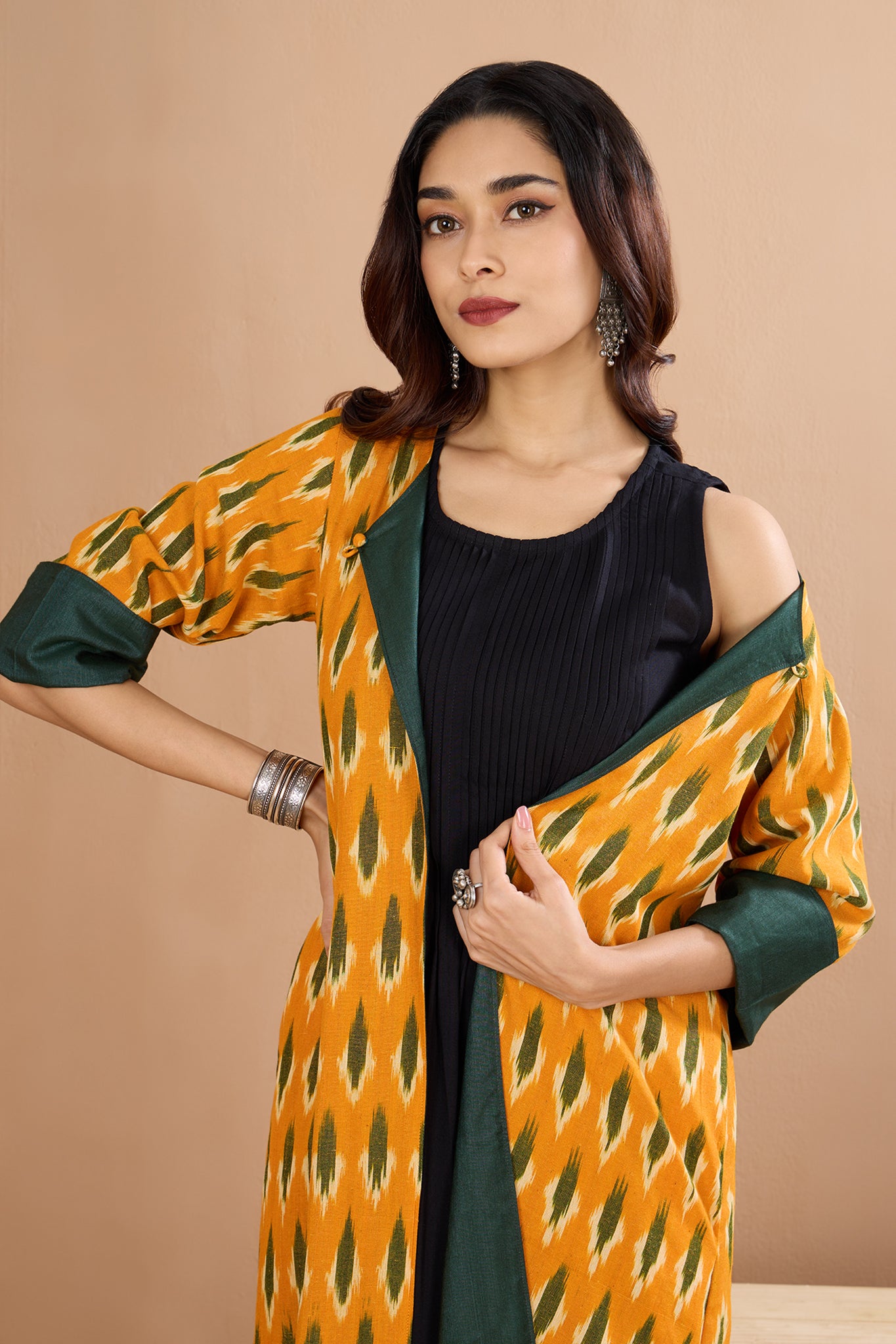 Emerald Silk Sunlit Reversible Choga (only jacket)