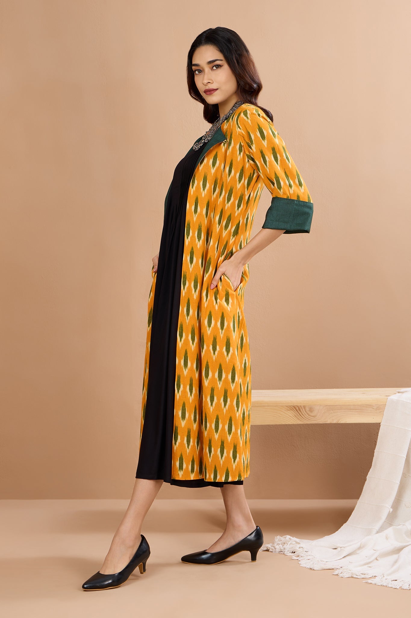 Emerald Silk Sunlit Reversible Choga (only jacket)