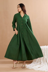 Enchanted Forest Cotton Jumpsuit with Pockets & Collar