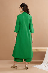 Lush Parrot Meadow Dance Pleated Neck Pintuck Dress