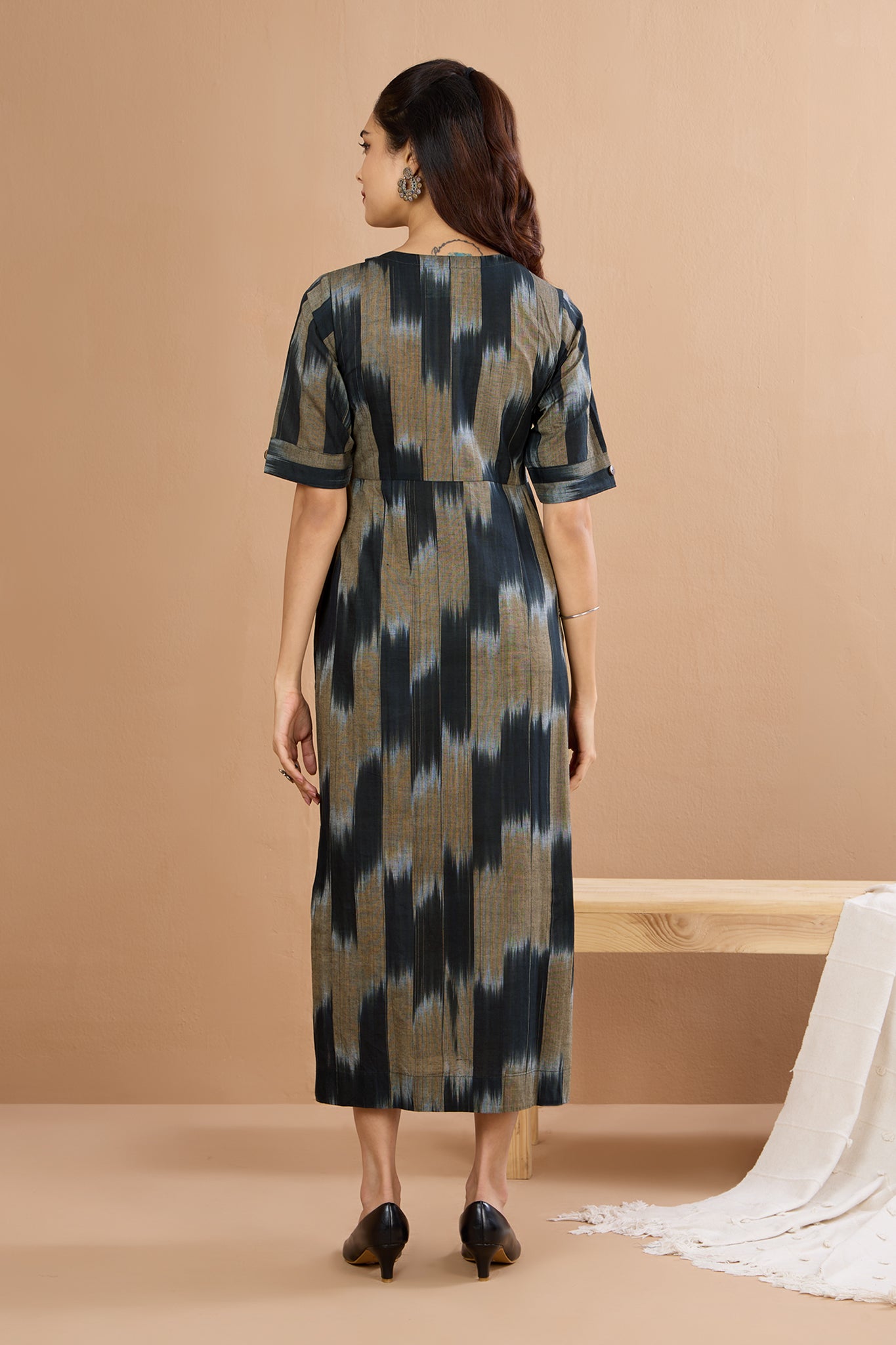 Ebony Meets Desert  Long Slit Dress