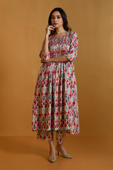 Bohemian Rainbow  Pintuck Long Dress