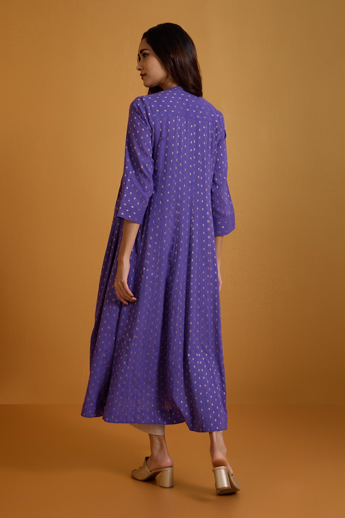 Lustrous Violet Gold Infinity Pintuck Dress