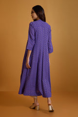 Lustrous Violet Gold Infinity Pintuck Dress