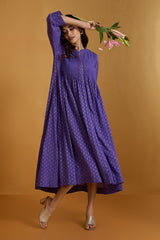 Lustrous Violet Gold Infinity Pintuck Dress