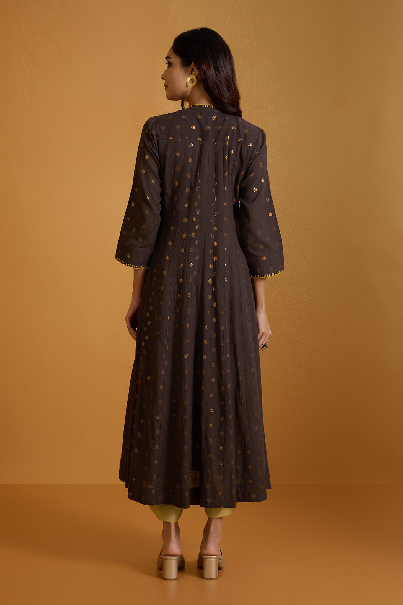 Chestnut Gold Infinity Pintuck Dress