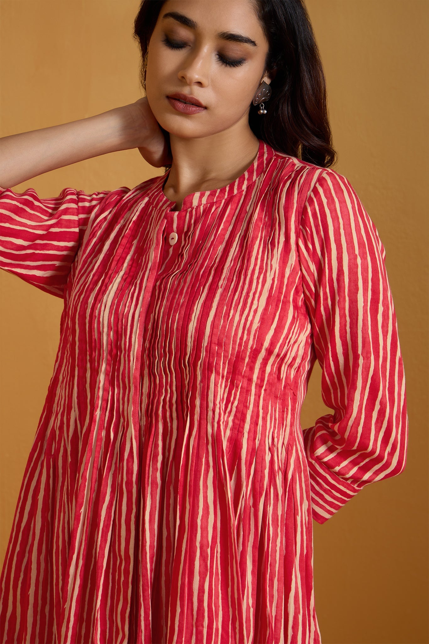 Fiery Stripes Infinity Pintuck Dress