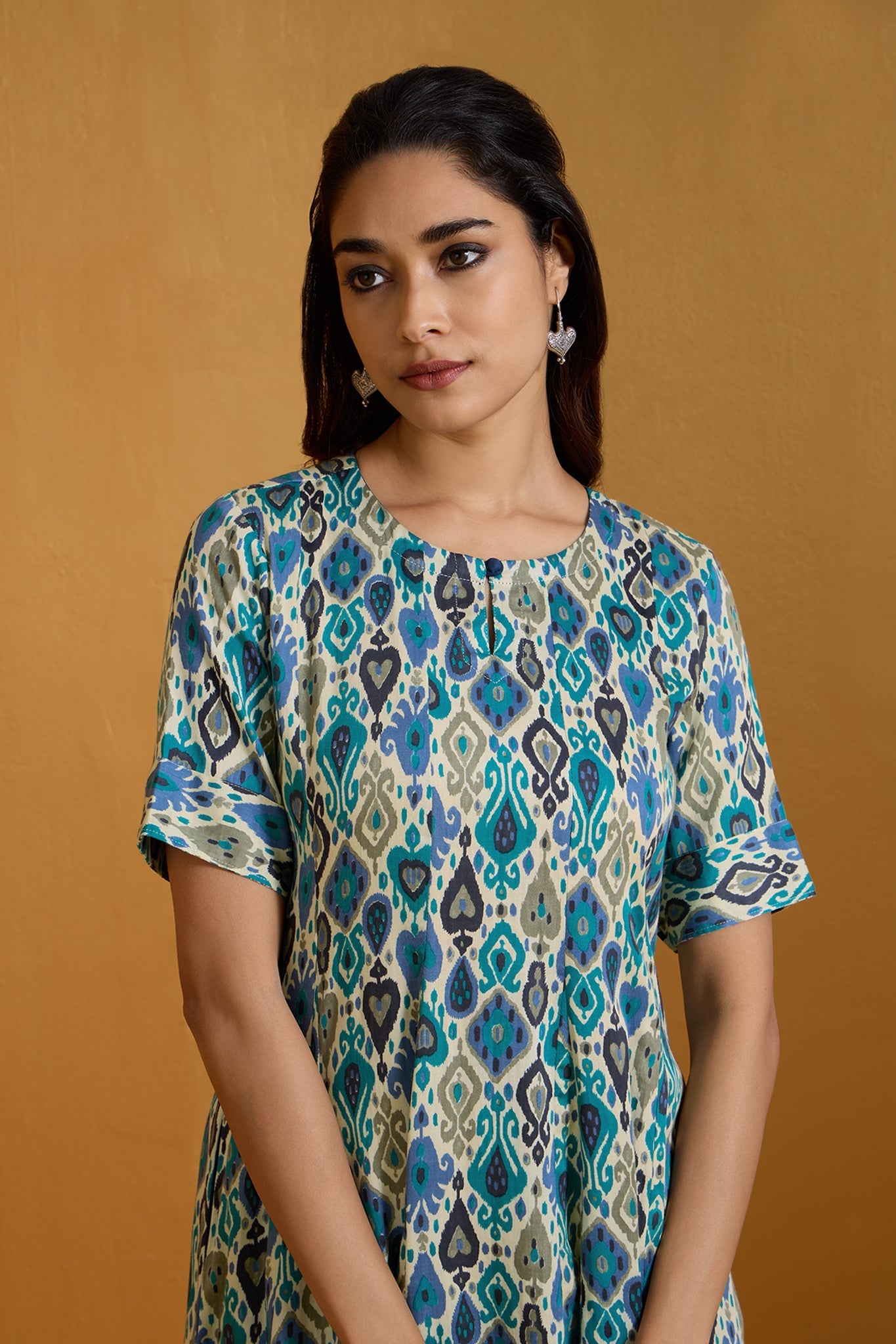 Gypsy Hues Long Maxi Dress with Sleeves