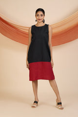 Midnight Ember Sleeveless Shift Dress