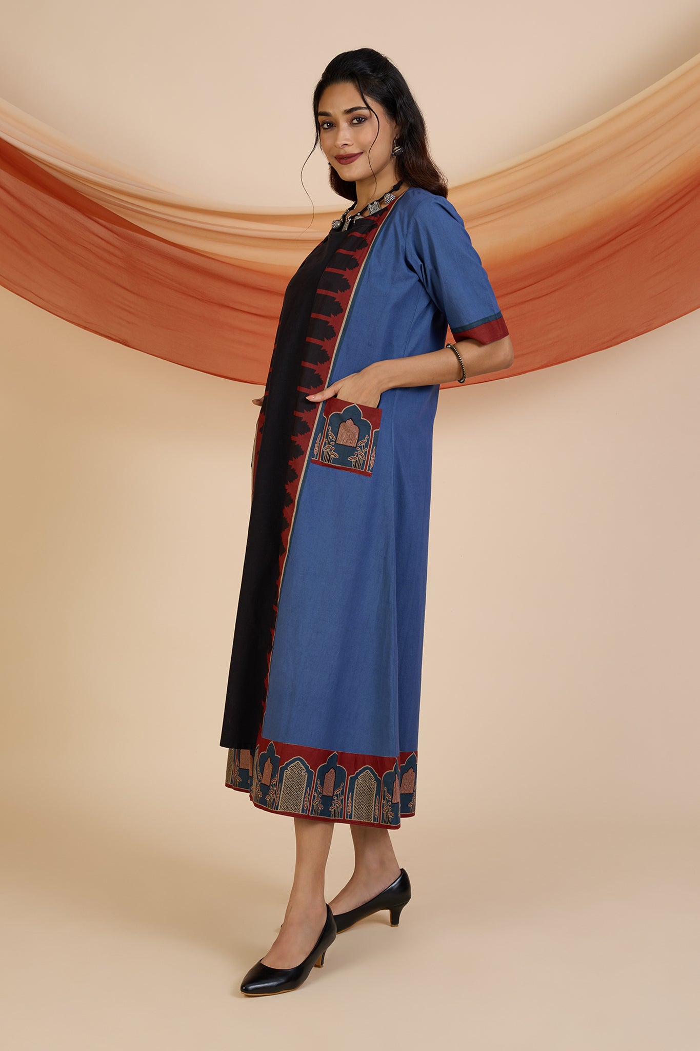 Jacket & Dress Indigo Archway Tales Long Jacket With Pockets (set of 2)