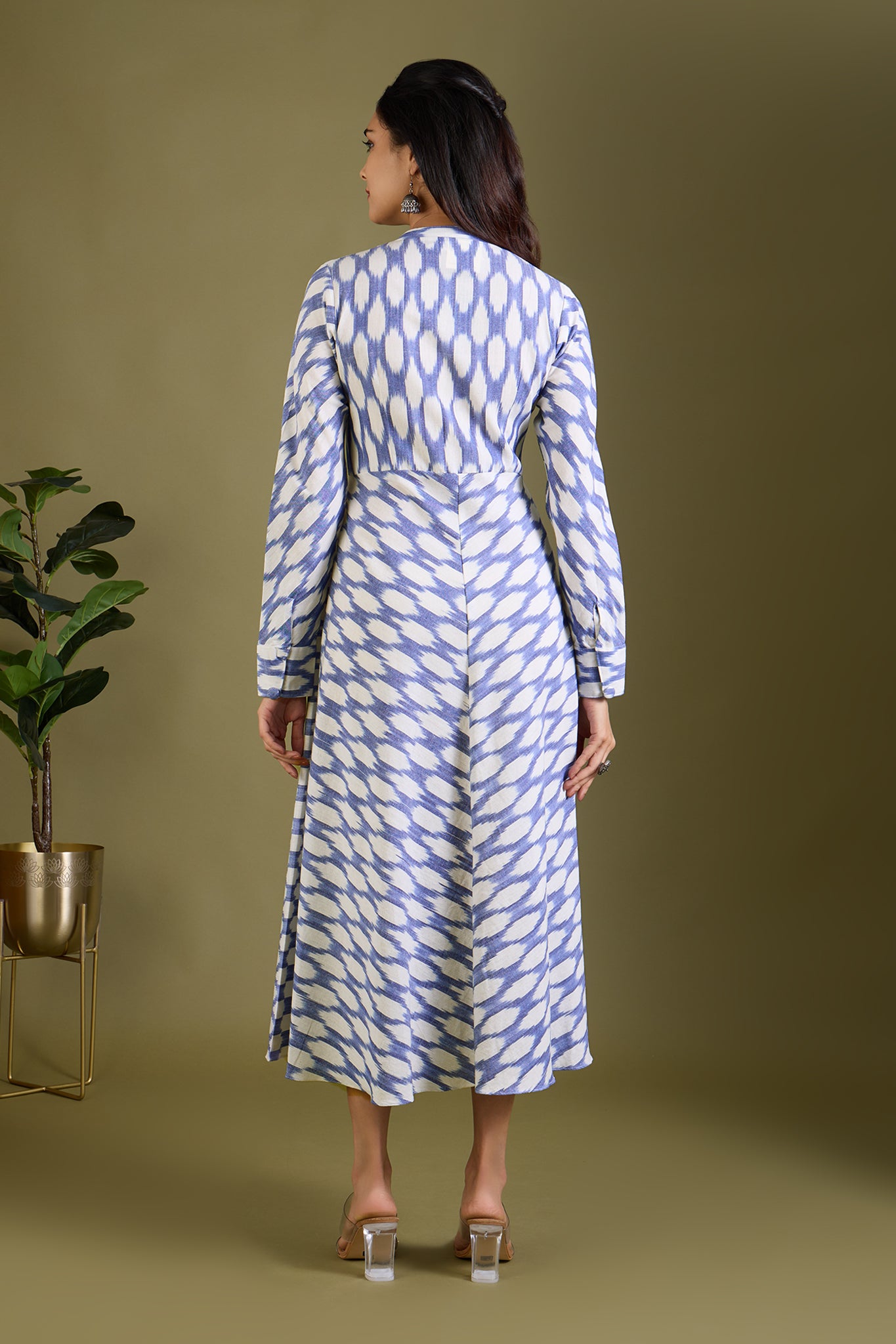 Icy Whisper Flecks Flared Panel Midi Dress