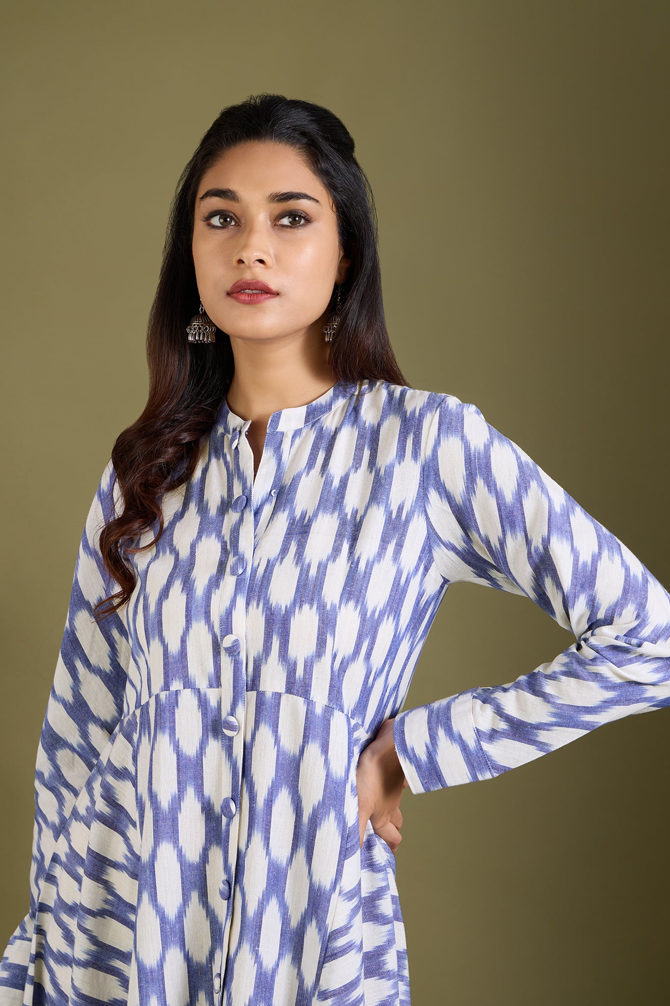 Icy Whisper Flecks Flared Panel Midi Dress