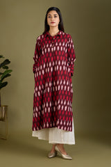 Garnet Mist Long Shirt Dress With Slit