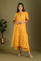 Co-ord Set Gilded Marigold Radiance Long Panel Kurta (Set of 2)