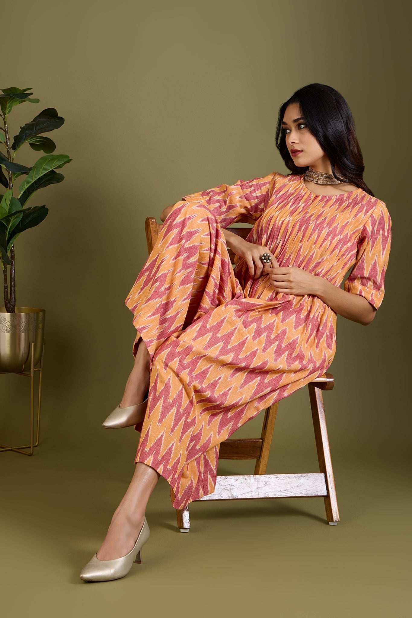 Amber Horizon Jumpsuit with Pintuck & Front Zipper