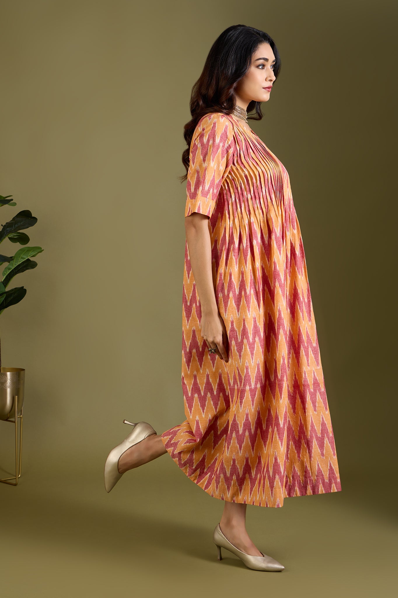Amber Horizon Jumpsuit with Pintuck & Front Zipper