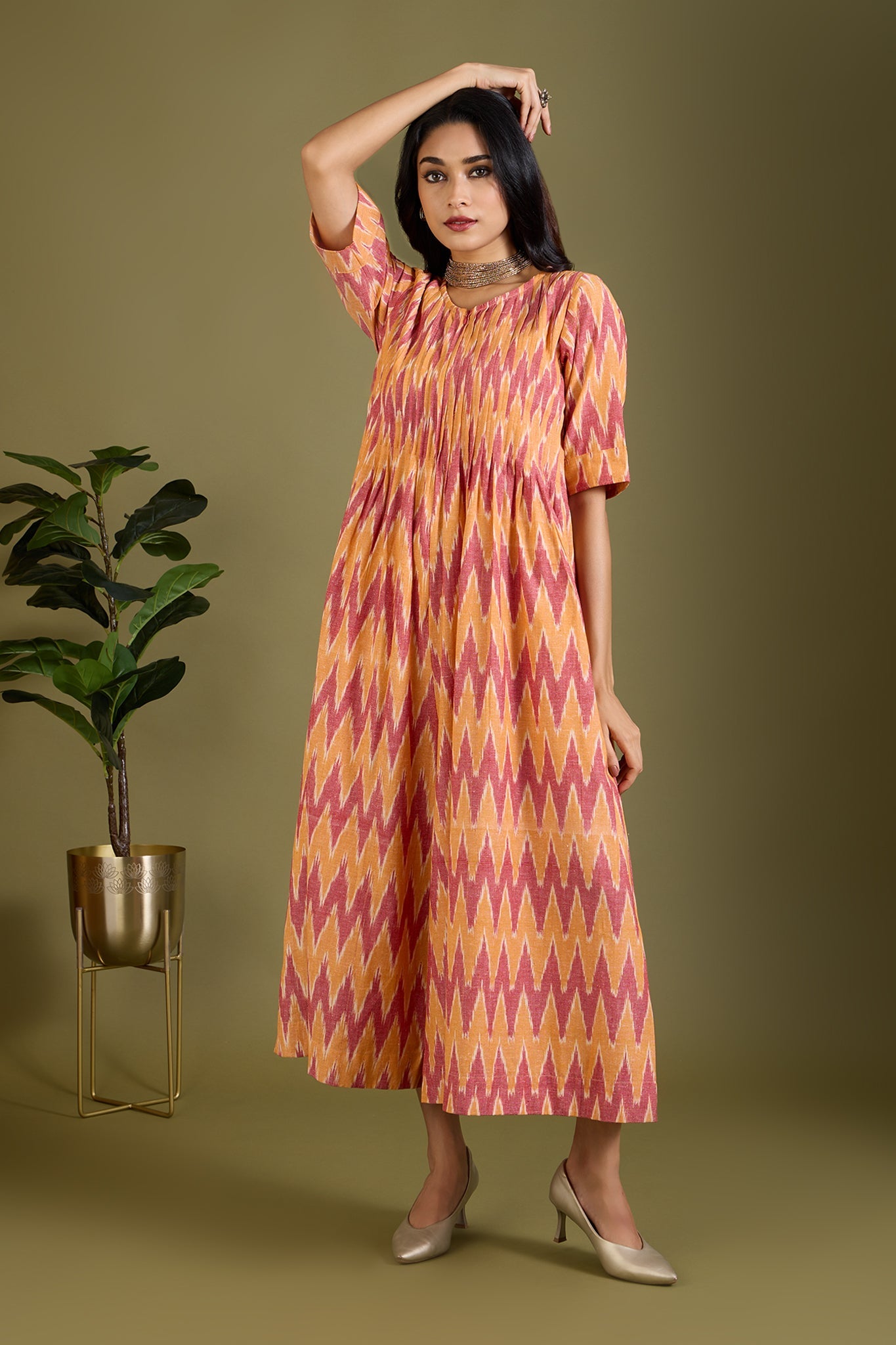 Amber Horizon Jumpsuit with Pintuck & Front Zipper