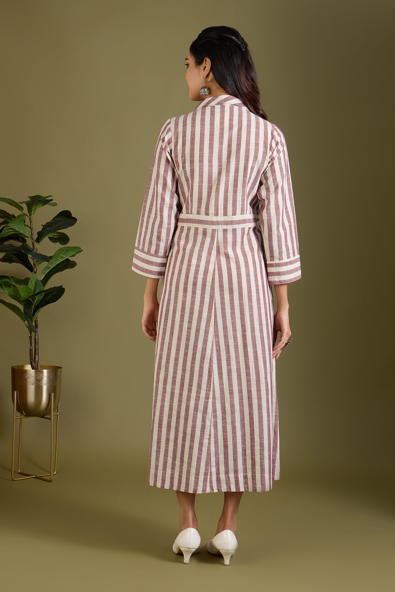 Mauve & Moon Bands Long Trench Dress