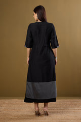 Ink and Ember Luxe Long Panelled Kurta with Slit