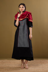 Ink and Ember Luxe Long Panelled Kurta with Slit