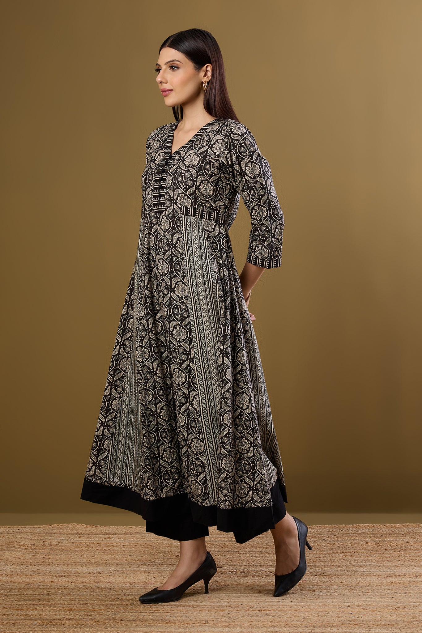 Long Sufi Anarkali Moonlight on Ink