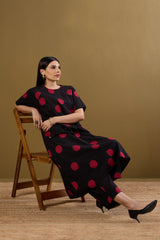 Co-ord set Noir Ruby Dots drop shoulder tunic & pants (set of 2)