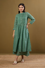 Frosted Gridsong Checkered Pleated Pintuck Button Down Dress