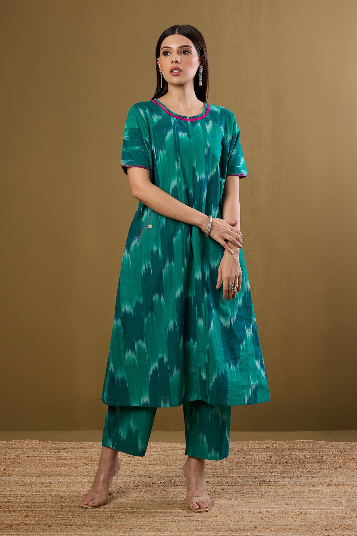Co-ord set Tranquil Teal drop shoulder tunic & pants (set of 2)
