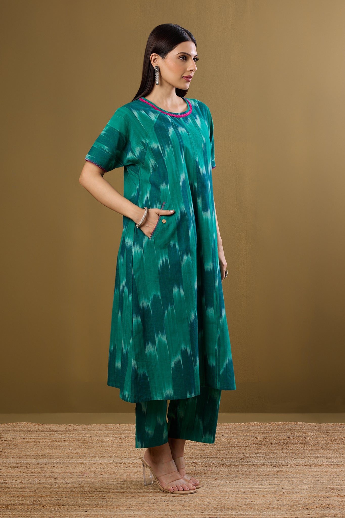 Co-ord set Tranquil Teal drop shoulder tunic & pants (set of 2)