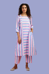 Co-ord Set Poem in Pastel Panelled Kurta & Pants