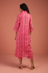 Co-ord Set Petal Pink & Snow Drift V-neck Kurta