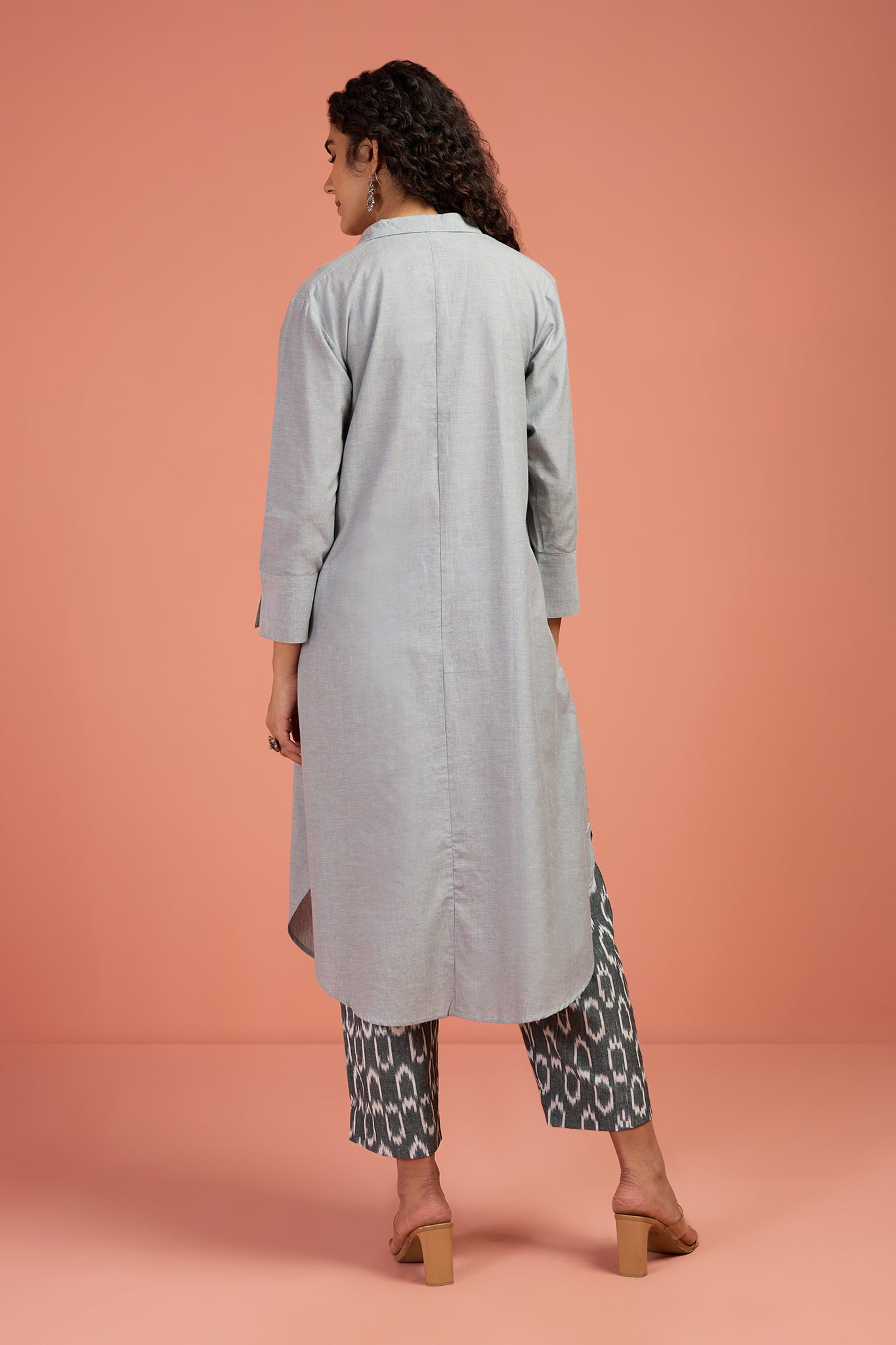 Drift Grey Long Cotton Shirt Dress