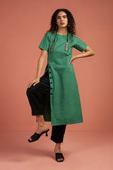 Greenstone Front Button Down Slit Kurta