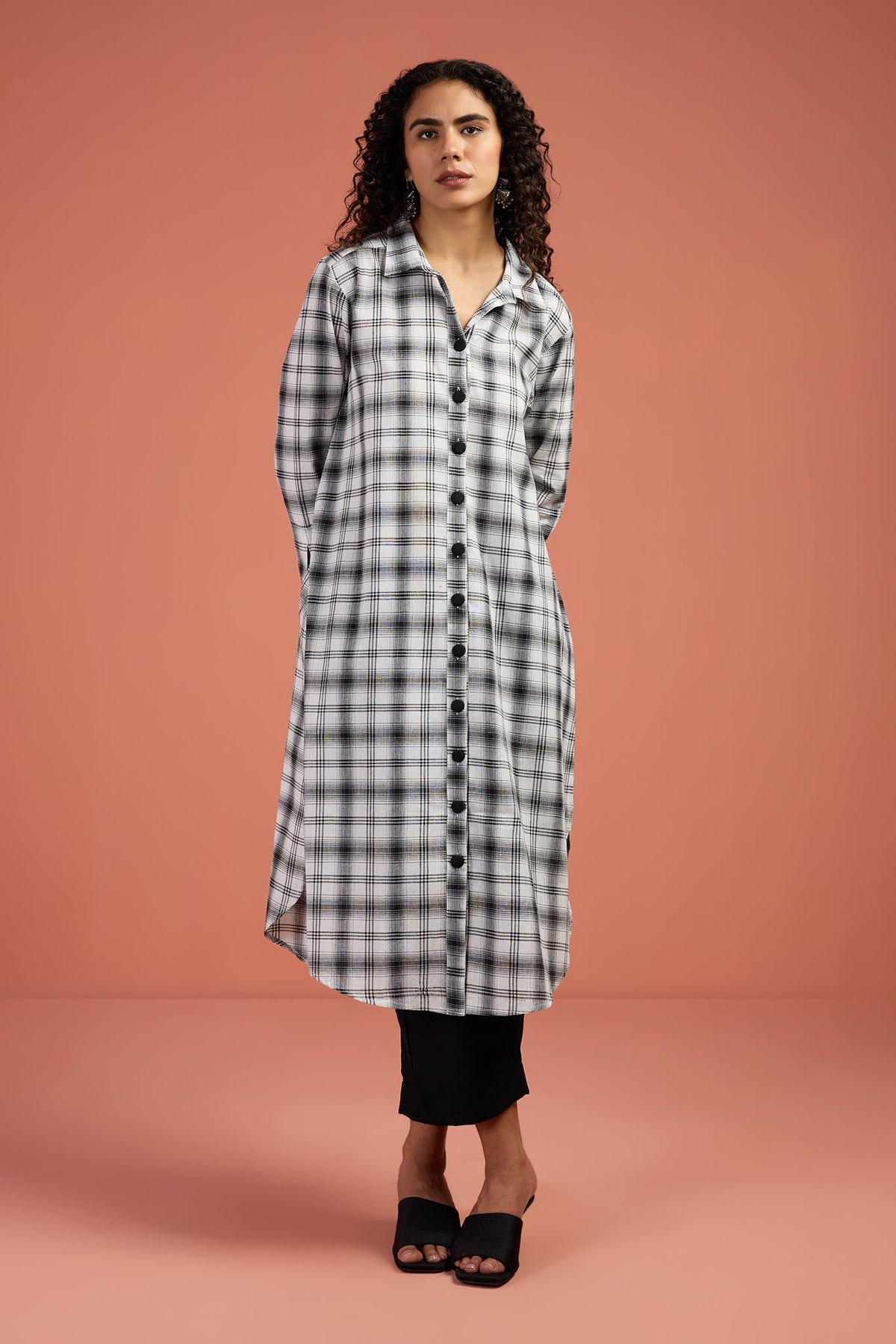 Ink & Ivory Long Cotton Shirt Dress