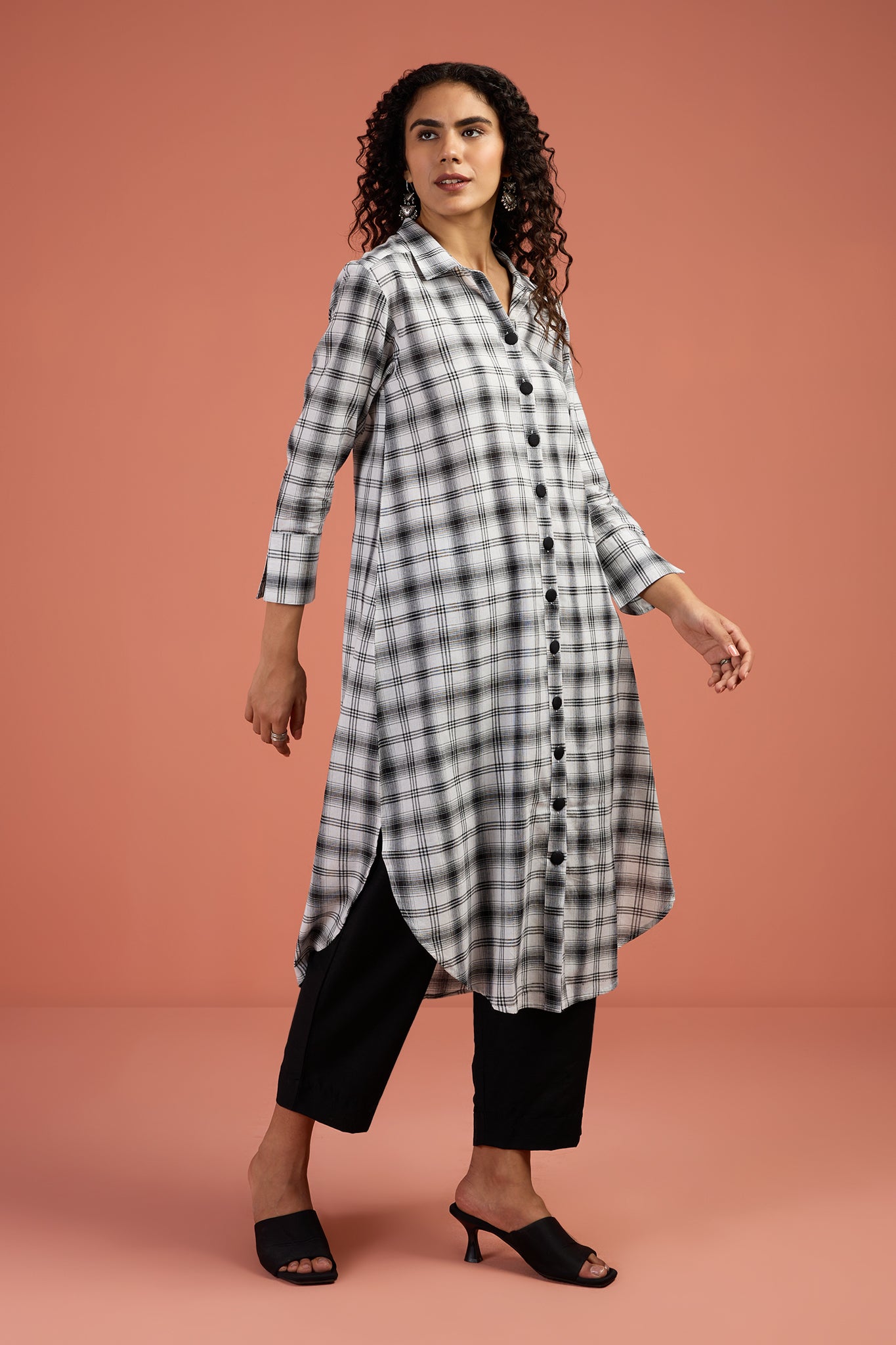 Ink & Ivory Long Cotton Shirt Dress