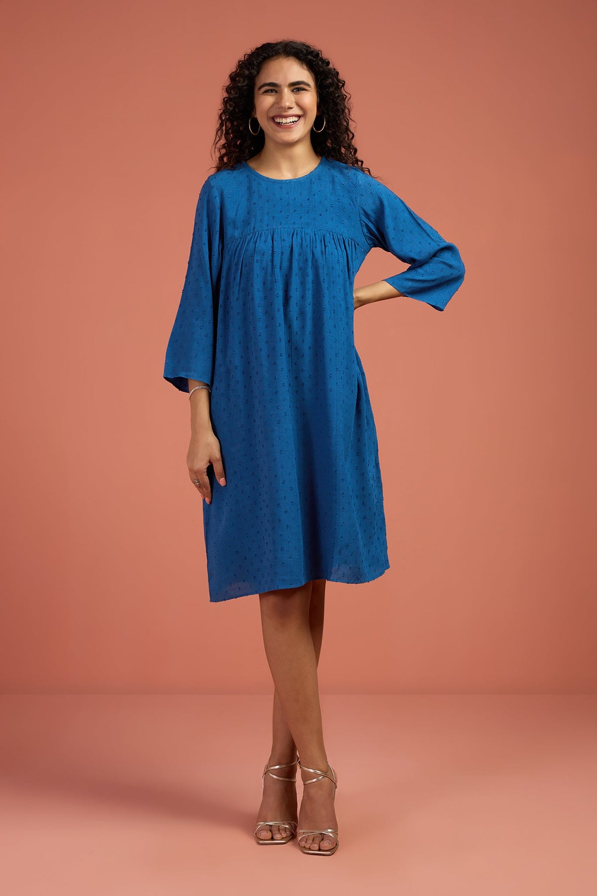 Indigo Whisper Gather Dress