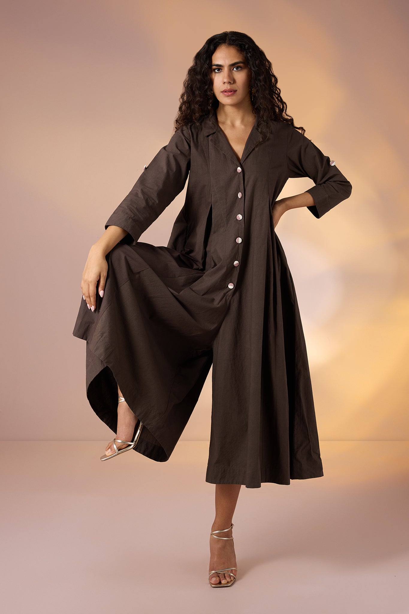 Earth Echo Jumpsuit with Pockets & Collar