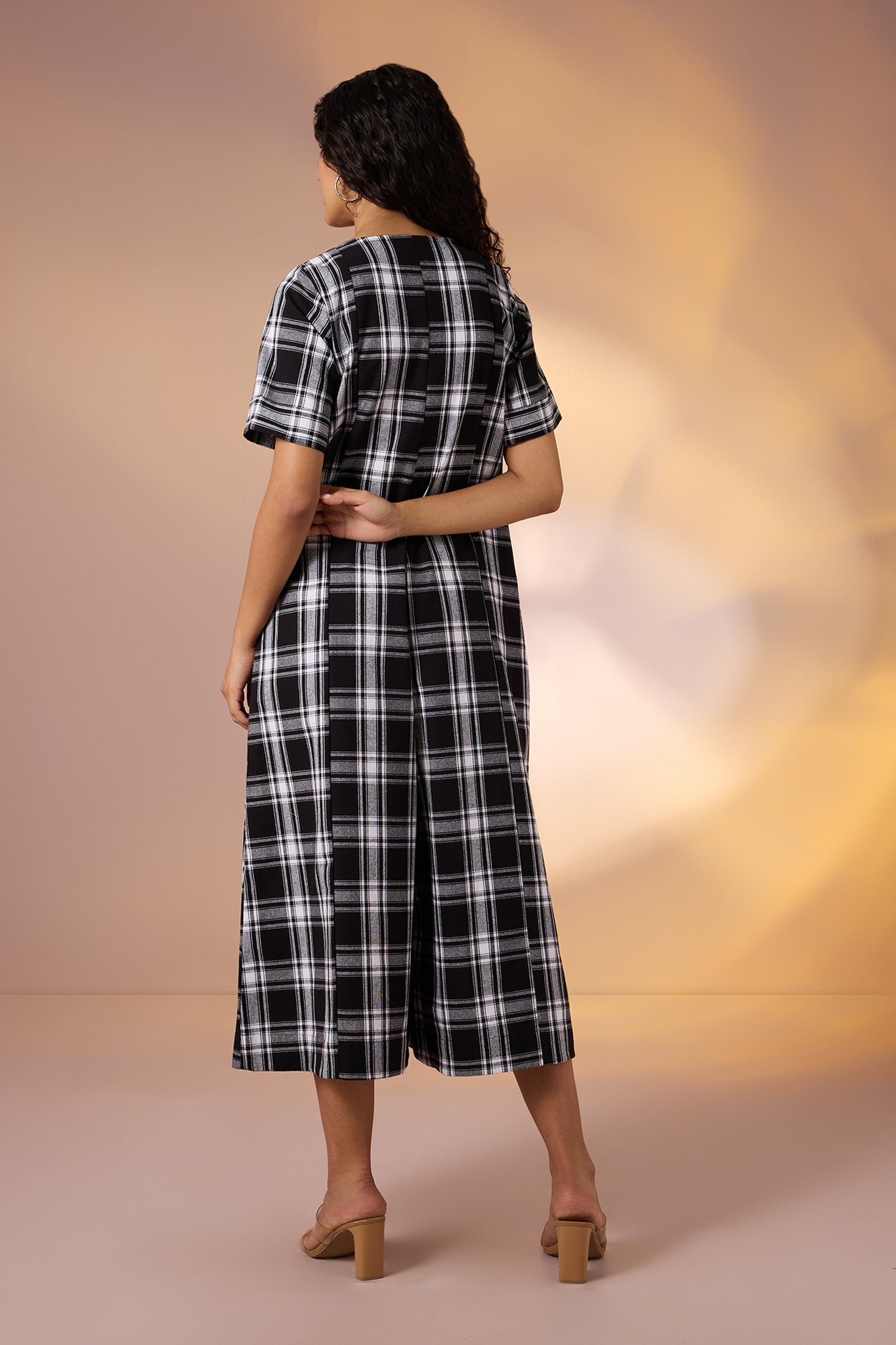 Charcoal Rhythm Jumpsuit with Pockets & Sleeves
