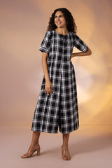 Charcoal Rhythm Jumpsuit with Pockets & Sleeves
