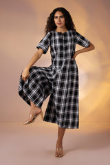 Charcoal Rhythm Jumpsuit with Pockets & Sleeves