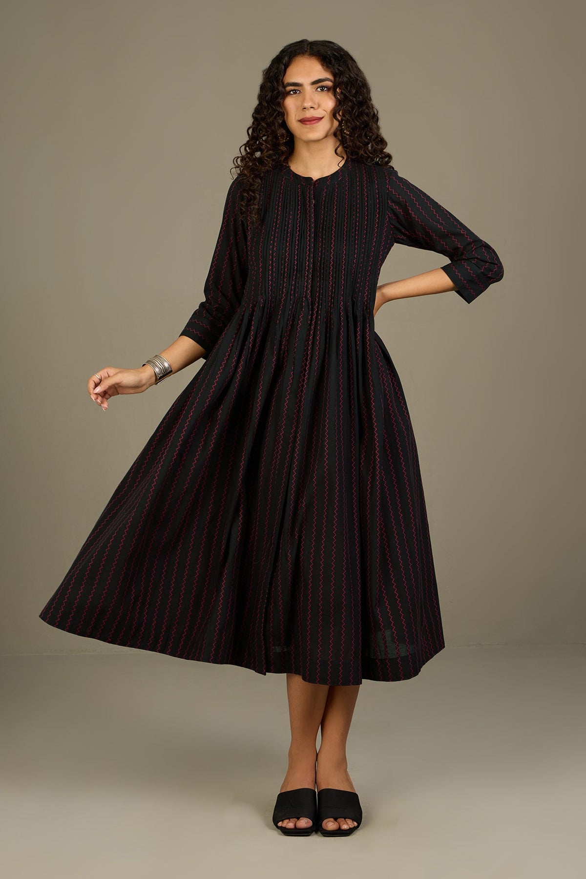 Ember Noir Cascade Infinity Pintuck Dress