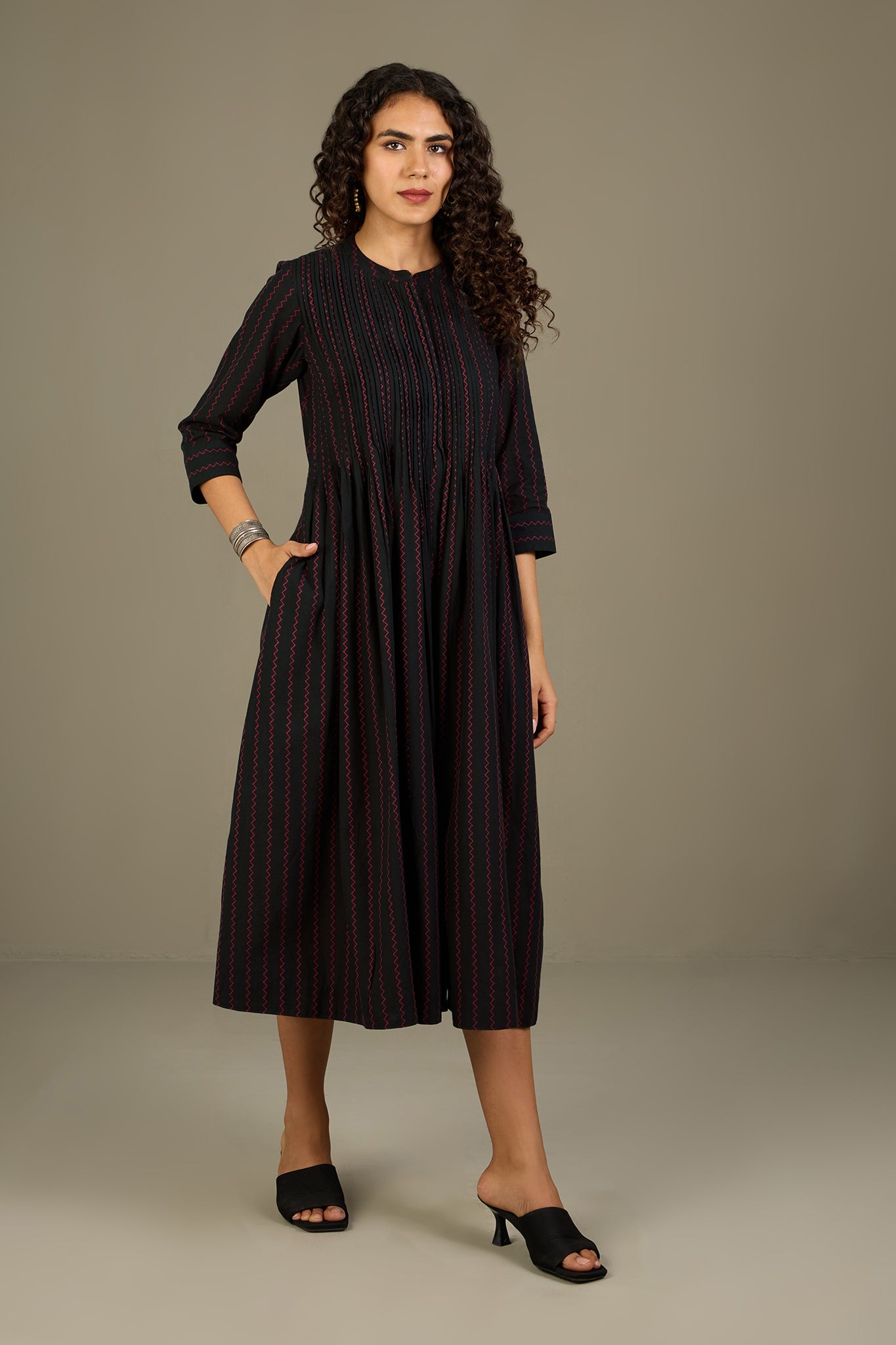 Ember Noir Cascade Infinity Pintuck Dress