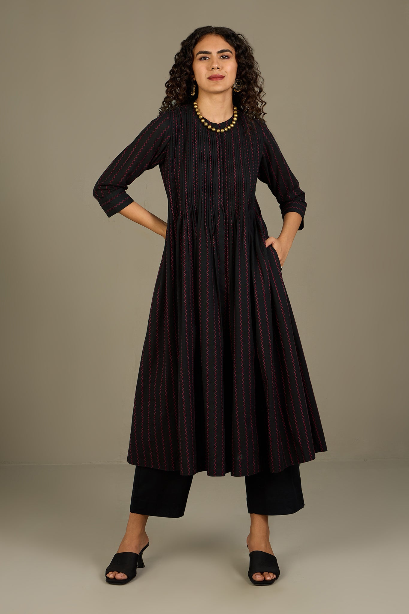 Ember Noir Cascade Infinity Pintuck Dress