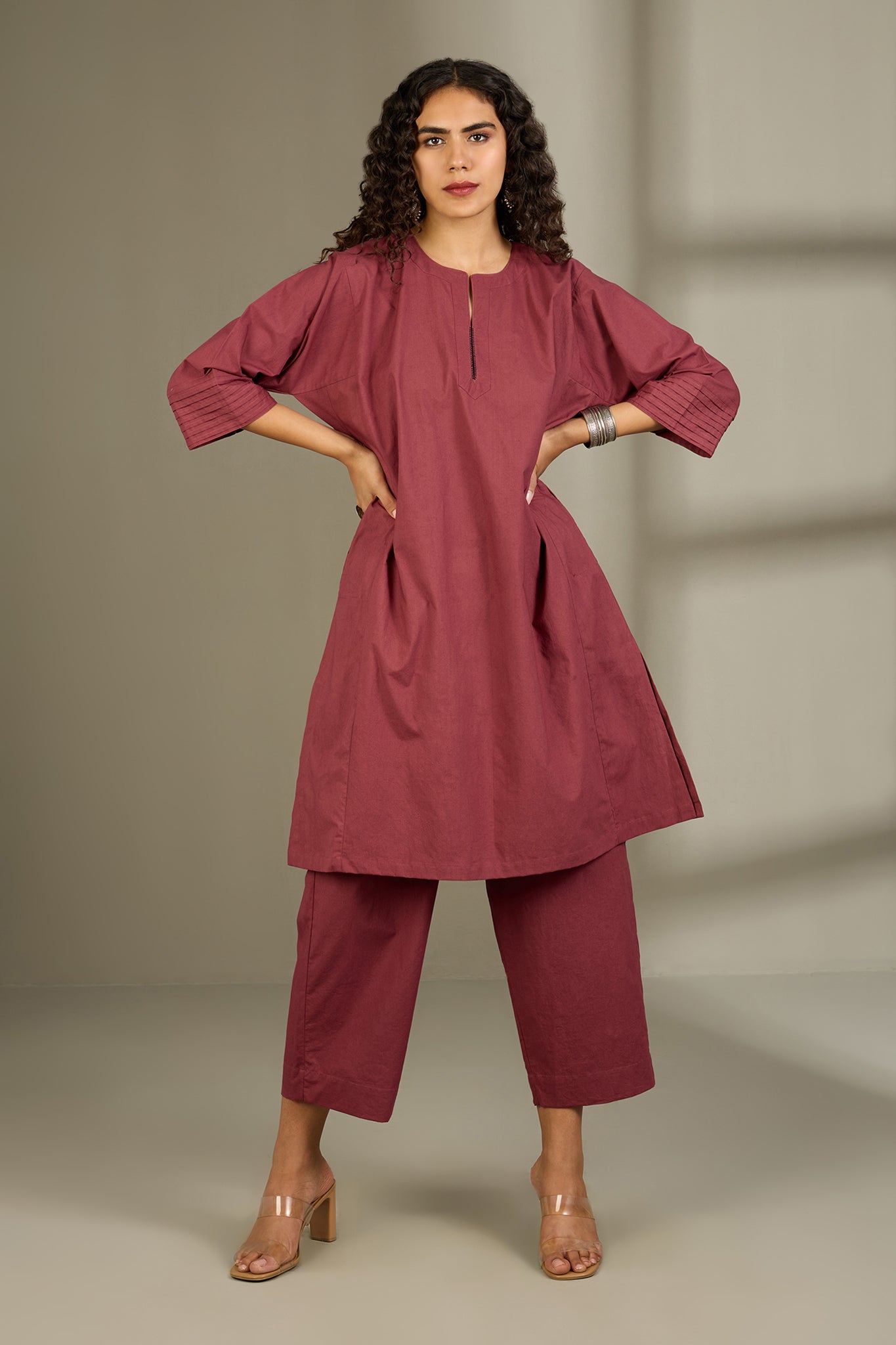 Leisure Kalidar Dusky Rose Kurta