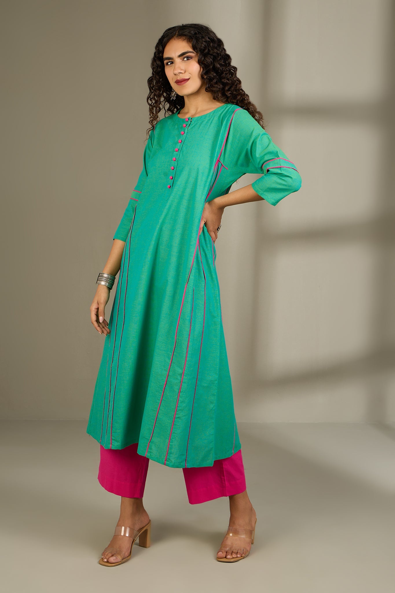 Aqua Grove Kalidar Choga Kurta